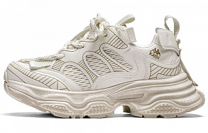 Kappa Urban Sports Anti Slip Wear Resistant Low Top Chunky Sneakers Women's Classic White
