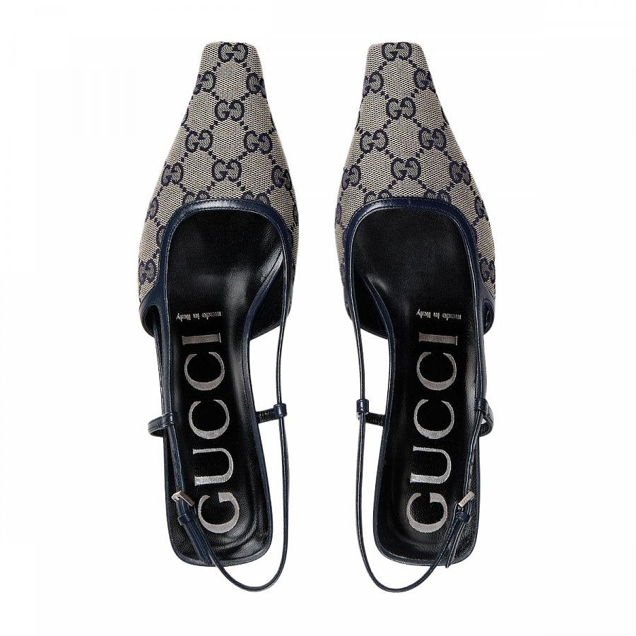 GUCCI GG Supreme Slingback Pumps