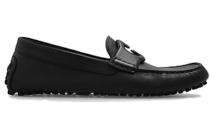 GUCCI Interlocking G-plaque Leather Loafers 1 2525146