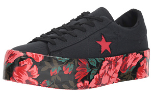 Converse One Star Ox Shoes Black/Red Women's 1 2525911