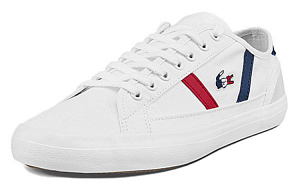 LACOSTE Sideline Tricolore Low Top Canvas Shoes Men's White 1 2526790
