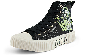 Kappa Wear-Resistant High-Top Canvas Shoes Unisex Black 1 2527252