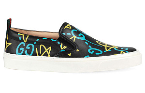 GUCCI Stylish Skateboarding Shoes Women's Black Yellow Blue 1 2527420