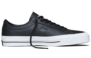 Converse Unisex One Star Leather Low Top Sneakers Black/White 1 2527461