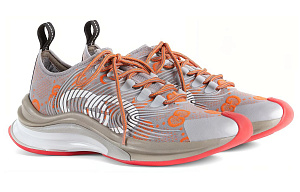 GUCCI RUN Low Top Running Shoes Women's Gray Orange 1 2527476