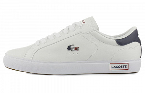 LACOSTE Powercourt Low Top Skateboard Shoes Men's White Blue
