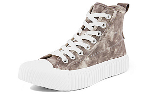 Kappa Anti Slip Wear Resistant High Top Canvas Shoes Unisex Dark Taupe Brown 1 2528343