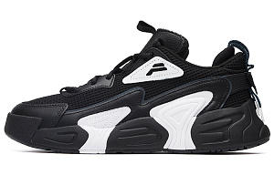 FILA Swarm Low Swirl Sneakers 'Black And White' Women's