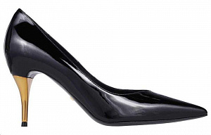 GUCCI Gold-heel Patent Leather Pumps 1 2528975