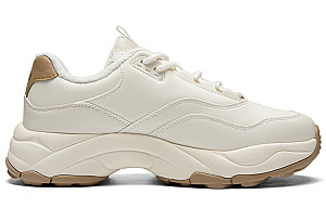 Kappa Anti-Slip And Wear-Resistant Warm Low-Top Chunky Sneakers Unisex White Brown 1 2529366