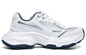 Kappa Anti-Slip Wear-Resistant Breathable Support Height Increasing Low-Top Chunky Sneakers Women's White Blue 1 2529603