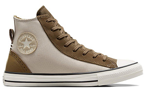 Converse All Star Perfed Overlays Wear-Resistant Wide Coverage Lightweight High-Top Canvas Shoes Unisex Beige Brown 1 2530651