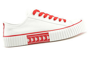 Kappa Anti Slip Wear Resistant Low Top Skateboard Shoes Unisex White Red 1 2531090