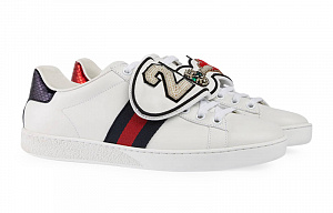 GUCCI Low-Top Stylish Skateboarding Shoes Women's White 1 2531262