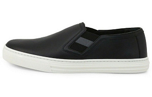 GUCCI Leather Low Black White Women's