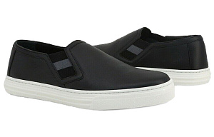 GUCCI Leather Low Black White Women's 1 2531535