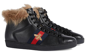 GUCCI Stripe Ace High 'Black Fur' 1 2531566