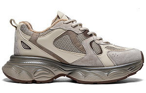 Kappa Slip Resistant Lightweight Abrasion Resistant Low Top Chunky Sneakers Women's Gray Khaki 1 2531960
