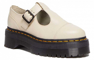 Dr. Martens Bethan Pisa Leather Platform Mary Jane 'Parchment Beige' Women's 1 2532925