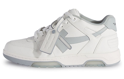 OFF WHITE Out Of Office Leather Sneakers 'Grey White'