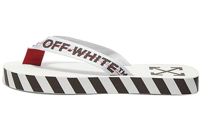 OFF WHITE Diagonal Stripes Flip Flops White AW20