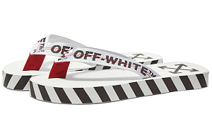 OFF WHITE Diagonal Stripes Flip Flops White AW20 1 2535343