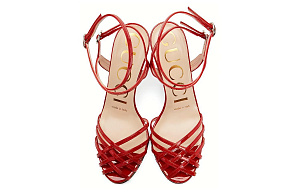 GUCCI Slim Heel High Heels Women's Red 1 2535678