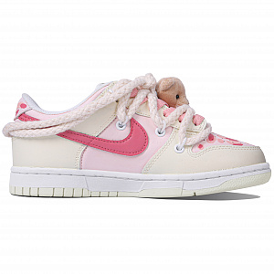 Nike Dunk Low Slip Resistant, Abrasion Resistant, Lightweight Low Top Skateboard Shoes GS Beige Pink 1 2537356