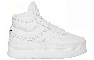 CELINE Block Mid Top Stylish Skateboarding Shoes Women's White 1 2537670