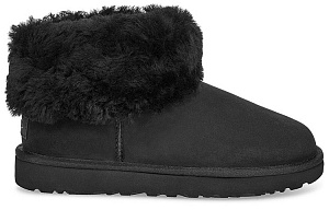 UGG Classic Mini Fluff Fleece Lined Black Women's 1 2537685