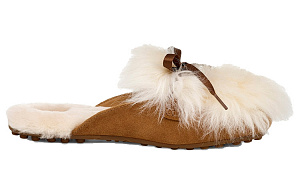 UGG Shaine Fluff Cozy Flat Plush Casual Slipper Brown Women's 1 2539653