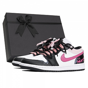 Jordan Air Jordan 1 Low Top Vintage Basketball Shoes Women's Black Pink