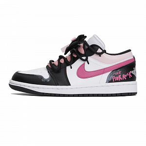 Jordan Air Jordan 1 Low Top Vintage Basketball Shoes Women's Black Pink 1 2544232