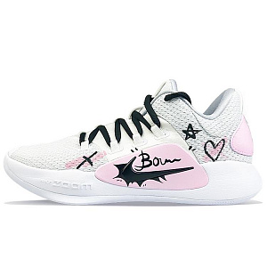 Nike Hyperdunk X Low 10 Cushioned Slip-Resistant Low-Top Basketball Shoes Men's Pink White 1 2544462