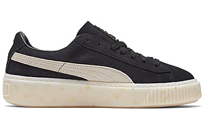 PUMA Suede Platform Black/White/Gold Board Shoes Women's 1 2545028