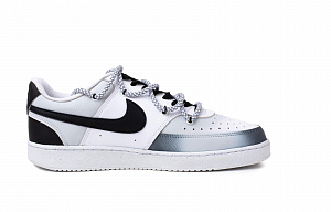 Nike Court Vision 1 Anti Slip Wear Resistant Low Top Skateboard Shoes Men's Black White Gray 1 2545781