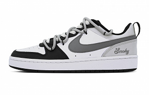 Nike Court Borough DEER Misty Rain Ink Anti-Slip Wear-Resistant Low-Top Skateboard Shoes GS Black White Gray 1 2546080