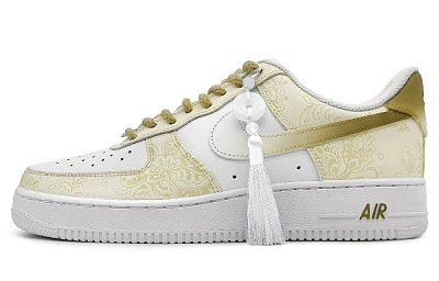 Nike Air Force 1 Low-Top Skateboard Shoes Men's Yellow