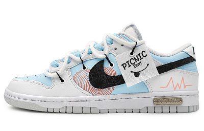 Nike Dunk Low-Top Skateboard Shoes Men's Blue Gray