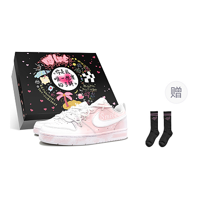 Nike Court Borough Low-Top Skateboard Shoes GS White Pink