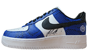 Nike Air Force 1 Coverage Anti-Slip And Wear-Resistant Low-Top Skateboard Shoes Unisex White Blue 1 2547033