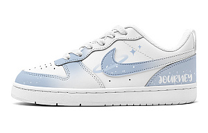 Nike Court Borough Summer Travel Stardust Youthful Look Low-Top Skateboard Shoes Women's Blue White 1 2547040