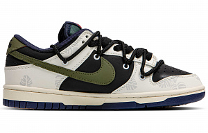 Nike Dunk Low Dragon Slip Resistant Abrasion Resistant Low top Skateboard Shoes Men's Black White Green 1 2547123