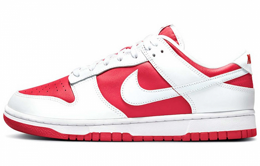 Nike Dunk Low White Moonlight Anti Slip Wear Resistant Low Top Skateboard Shoes Men's Gray Red