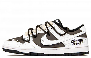 Nike Dunk Coffee Time Slip-Resistant Cushioning Low-Top Skateboard Shoes Women's White Brown