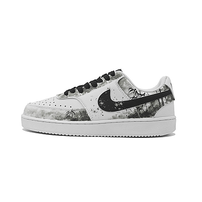 Nike Court Vision 1 Low-Top Skateboard Shoes Men's Black White