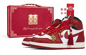 Jordan Air Jordan 1 Lightweight High-Top Vintage Basketball Shoes Unisex Red