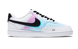 Nike Court Vision 1 Electronic Bear Anti-Slip Wear-Resistant Low-Top Skateboard Shoes Men's White Blue Pink 1 2549299