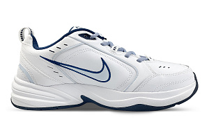 Nike Air Monarch 4 White Navy Slip-Resistant Height Increasing Low-Top Chunky Sneakers Unisex White Blue 1 2550339