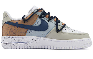 Nike Air Force 1 Low Heart Chestnut Slip Resistant And Breathable Low Top Skateboard Shoes Men's Khaki Blue 1 2550880